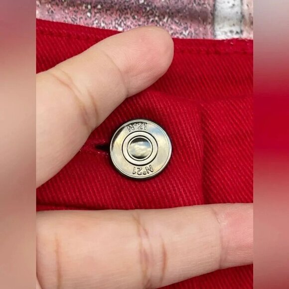 N°21  red capris jeans trousers size 26 - Picture 4 of 11